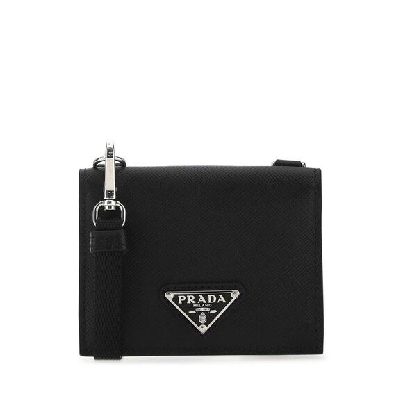 Prada Men Black Leather Cardholder
